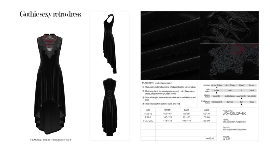 Punk Rave Britta Velvet Dress - Black 11 Punk Rave Britta Velvet Dress - Black