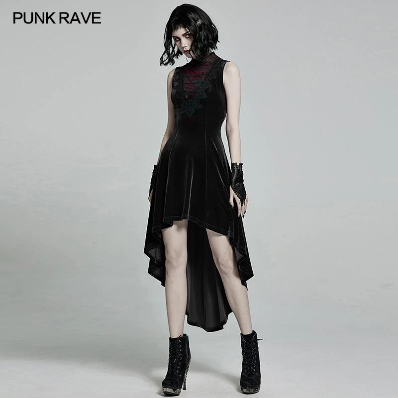 Punk Rave Britta Velvet Dress - Black 4 Punk Rave Britta Velvet Dress - Black