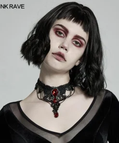 Accessories Punk Rave Crimson Gem Choker