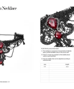 Accessories Punk Rave Crimson Gem Choker 15 Accessories Punk Rave Crimson Gem Choker