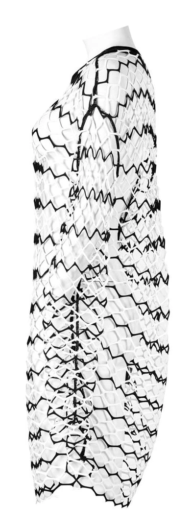 Ladies Punk Rave Diamond Mesh Longline Tee 10 Ladies Punk Rave Diamond Mesh Longline Tee