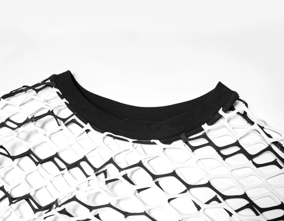 Ladies Punk Rave Diamond Mesh Longline Tee 13 Ladies Punk Rave Diamond Mesh Longline Tee