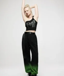 Punk Rave Fade To Green Trousers Ladies
