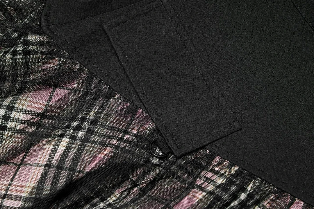 Ladies Punk Rave Gianna Mesh Overlay Skirt - Black & Pink 12 Ladies Punk Rave Gianna Mesh Overlay Skirt - Black & Pink