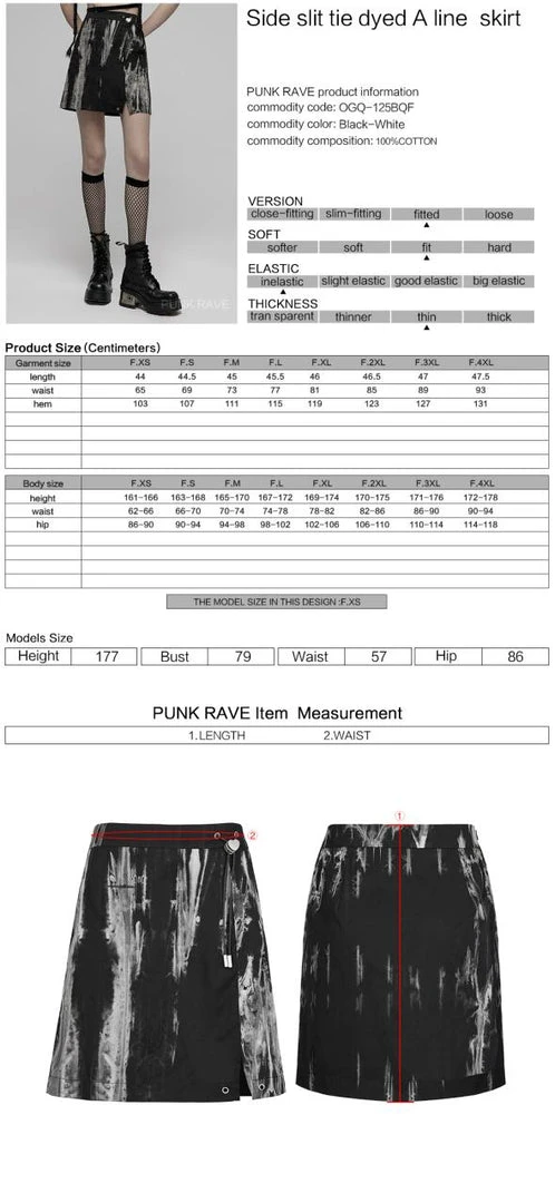 Punk Rave Jannis Tie Dyed Skirt Ladies 8 Punk Rave Jannis Tie Dyed Skirt Ladies