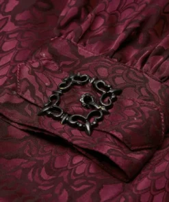 Punk Rave Kane Satin Jacquard Shirt - Red Ladies