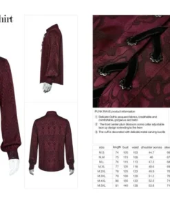 Punk Rave Kane Satin Jacquard Shirt - Red Ladies