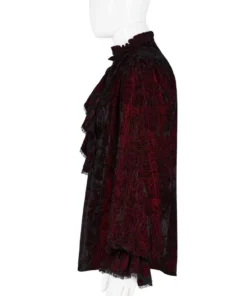 Punk Rave Mens Crushed Velvet Top - Red