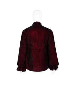 Punk Rave Mens Crushed Velvet Top - Red