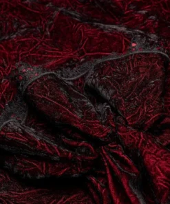 Punk Rave Mens Crushed Velvet Top - Red