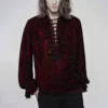 Punk Rave Mens Crushed Velvet Top - Red