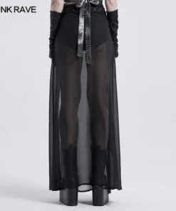 Punk Rave Chiffon Maxi Skirt With Integral Shorts Ladies