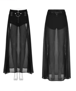 Punk Rave Chiffon Maxi Skirt With Integral Shorts Ladies