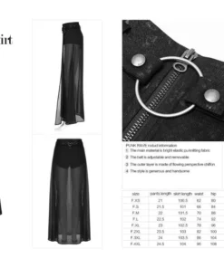 Punk Rave Chiffon Maxi Skirt With Integral Shorts Ladies