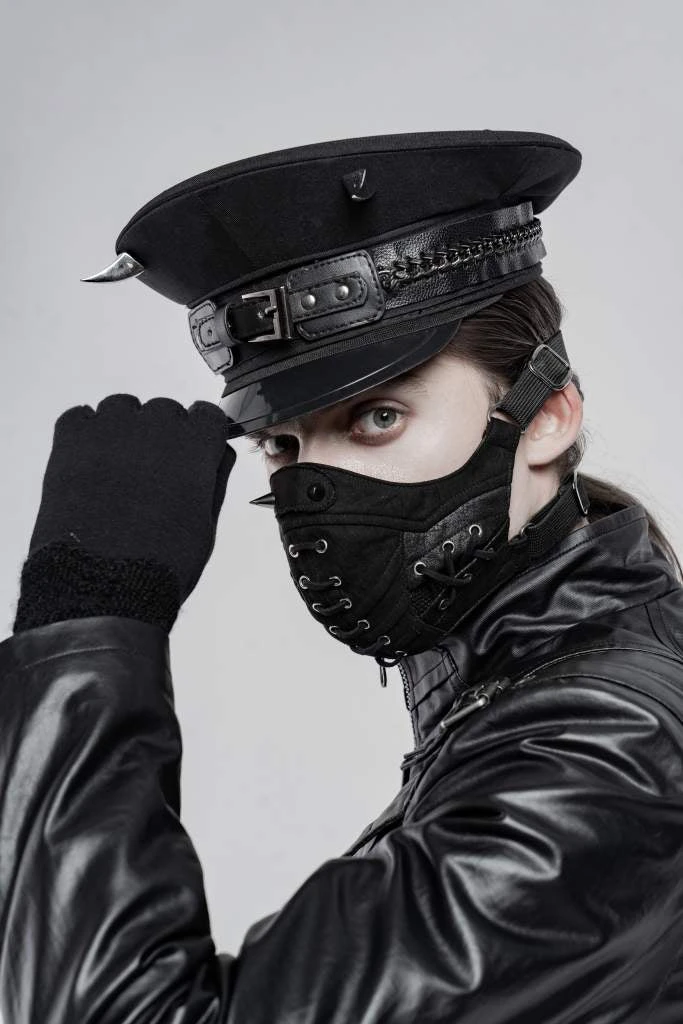 Punk Rave Mens Punk Military Hat 4 Punk Rave Mens Punk Military Hat