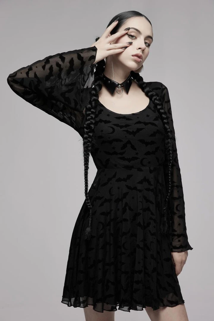 Ladies Punk Rave Nightfall Skater Dress 4 Ladies Punk Rave Nightfall Skater Dress