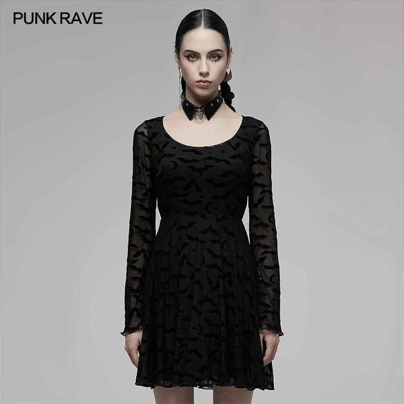 Ladies Punk Rave Nightfall Skater Dress 7 Ladies Punk Rave Nightfall Skater Dress