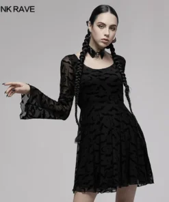 Ladies Punk Rave Nightfall Skater Dress 18 Ladies Punk Rave Nightfall Skater Dress