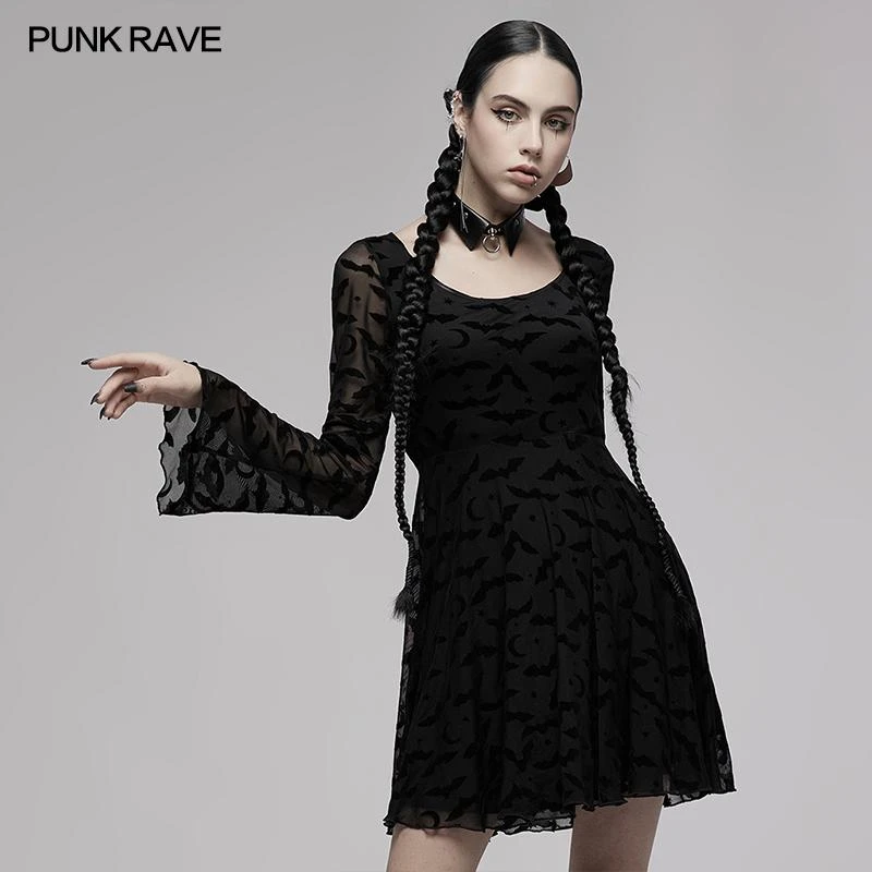Ladies Punk Rave Nightfall Skater Dress 6 Ladies Punk Rave Nightfall Skater Dress