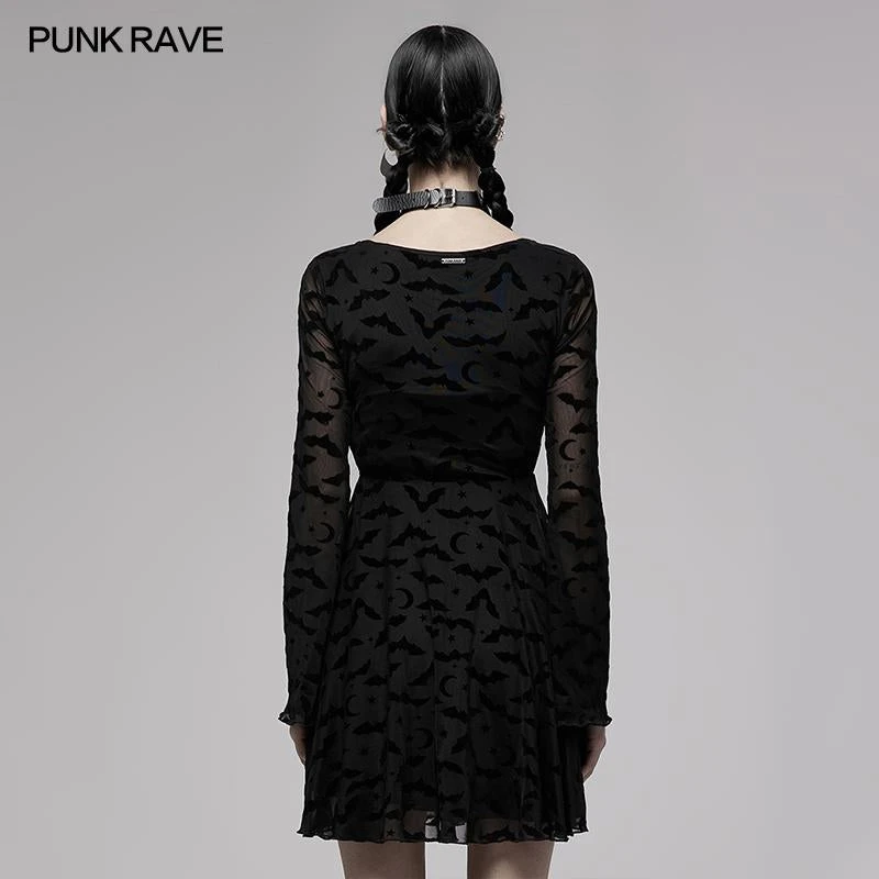 Ladies Punk Rave Nightfall Skater Dress 8 Ladies Punk Rave Nightfall Skater Dress