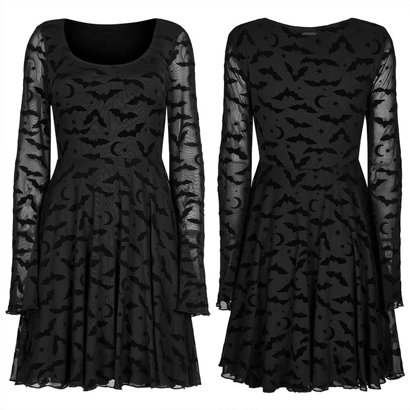 Ladies Punk Rave Nightfall Skater Dress 9 Ladies Punk Rave Nightfall Skater Dress