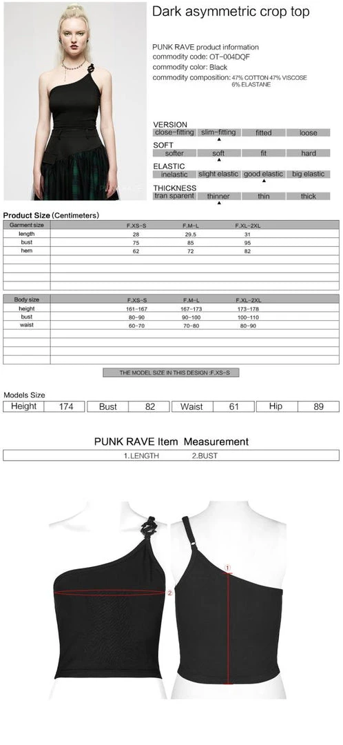 Ladies Punk Rave Nymph Crop Top - Plain 7 Ladies Punk Rave Nymph Crop Top - Plain