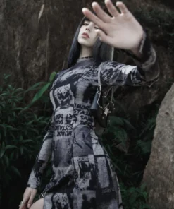 Punk Rave Sorcha Dress - Grey