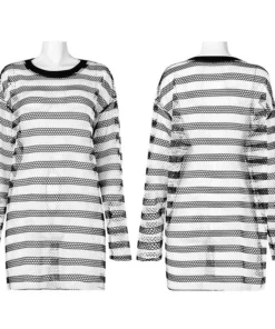 Punk Rave Stripe Mesh Longline Tee Ladies 26 Punk Rave Stripe Mesh Longline Tee Ladies