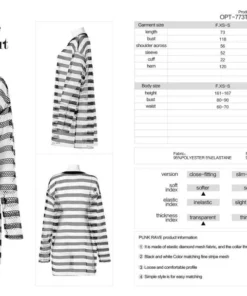 Punk Rave Stripe Mesh Longline Tee Ladies 27 Punk Rave Stripe Mesh Longline Tee Ladies