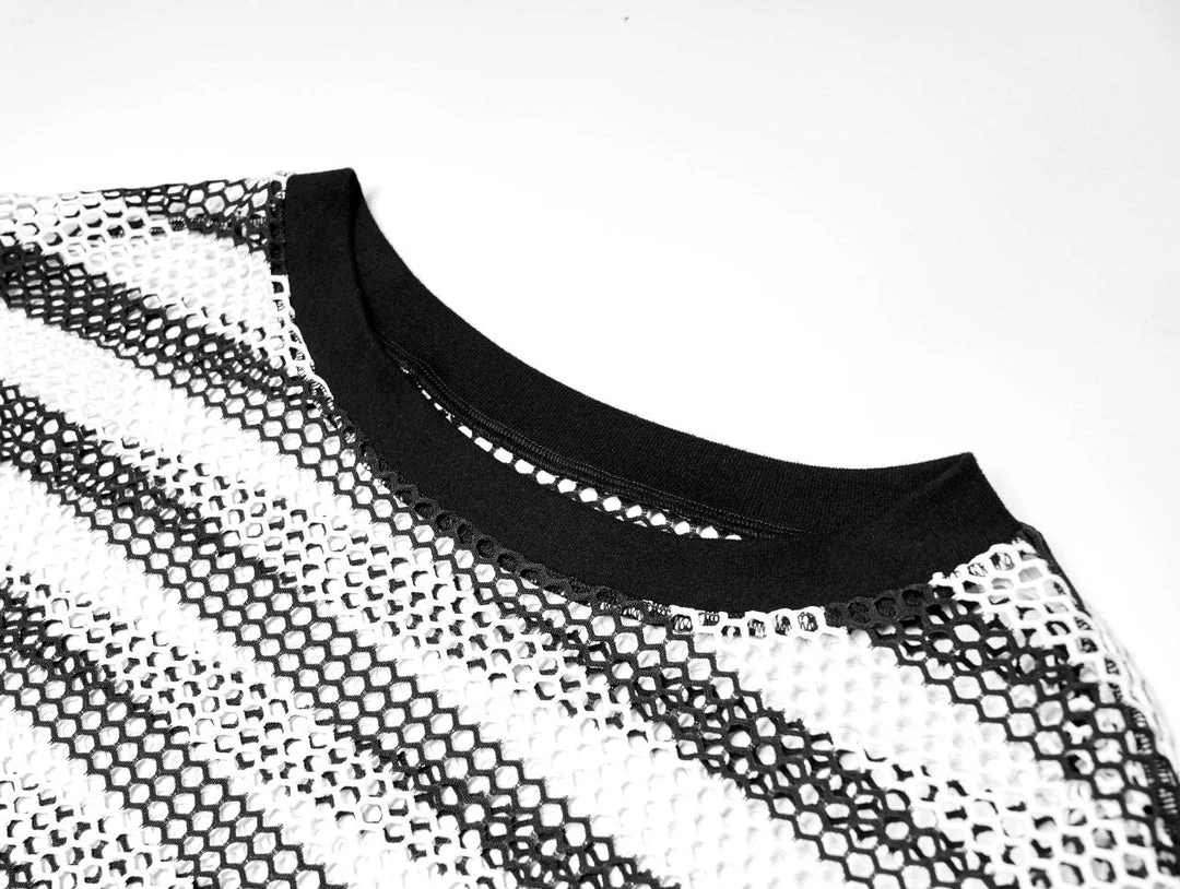 Punk Rave Stripe Mesh Longline Tee Ladies 17 Punk Rave Stripe Mesh Longline Tee Ladies