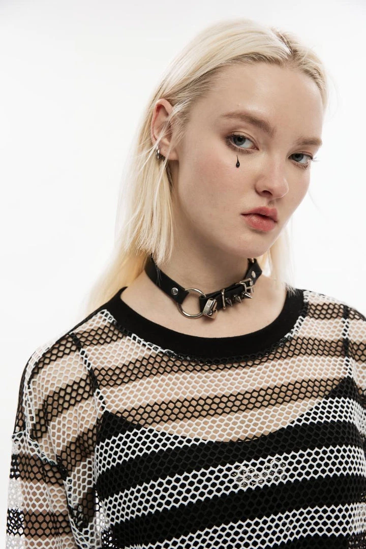 Punk Rave Stripe Mesh Longline Tee Ladies 9 Punk Rave Stripe Mesh Longline Tee Ladies