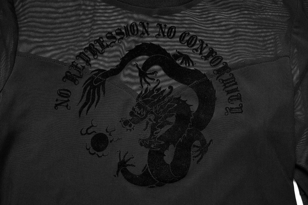 Punk Rave Sun Dragon Mesh Top Ladies 12 Punk Rave Sun Dragon Mesh Top Ladies