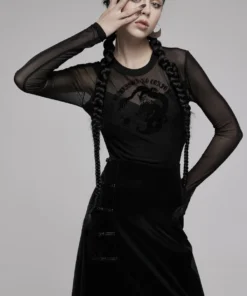 Punk Rave Sun Dragon Mesh Top Ladies