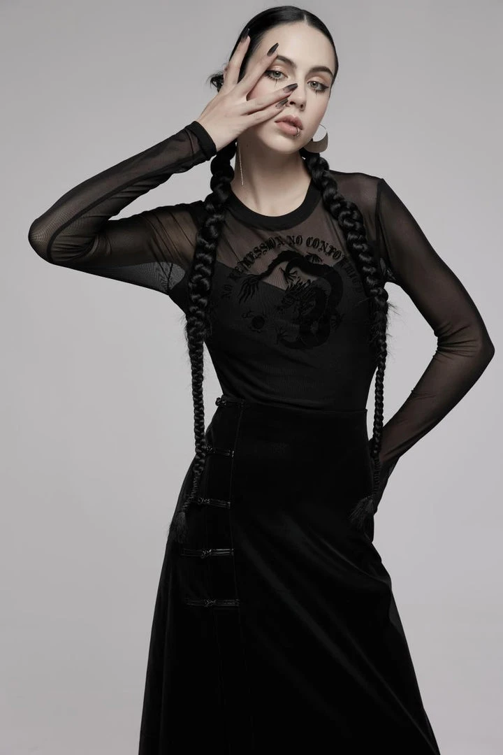 Punk Rave Sun Dragon Mesh Top Ladies 3 Punk Rave Sun Dragon Mesh Top Ladies