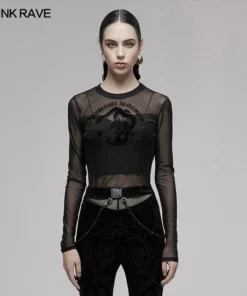 Punk Rave Sun Dragon Mesh Top Ladies