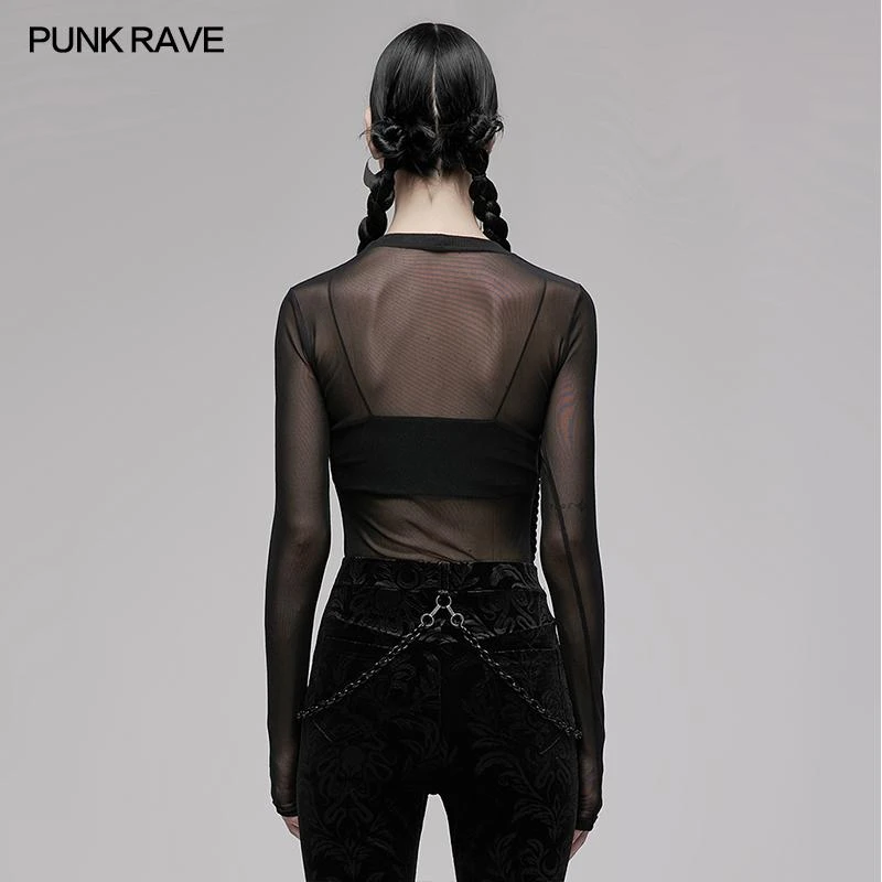 Punk Rave Sun Dragon Mesh Top Ladies 7 Punk Rave Sun Dragon Mesh Top Ladies