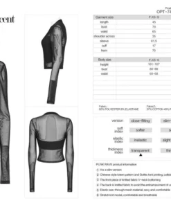 Punk Rave Sun Dragon Mesh Top Ladies 22 Punk Rave Sun Dragon Mesh Top Ladies