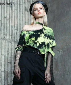 Punk Rave Sydney Tie-Dye Top - Green Ladies