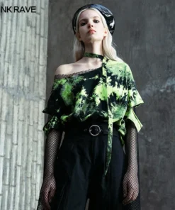 Punk Rave Sydney Tie-Dye Top - Green Ladies