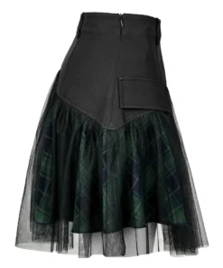 Ladies Punk Rave Gianna Mesh Overlay Skirt - Black & Green 22 Ladies Punk Rave Gianna Mesh Overlay Skirt - Black & Green