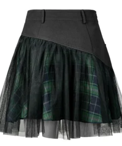 Ladies Punk Rave Gianna Mesh Overlay Skirt - Black & Green 23 Ladies Punk Rave Gianna Mesh Overlay Skirt - Black & Green