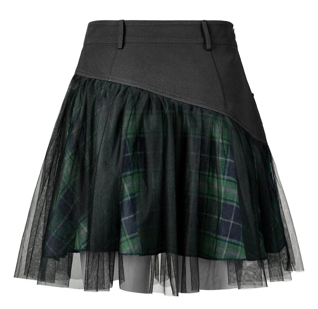 Ladies Punk Rave Gianna Mesh Overlay Skirt - Black & Green 11 Ladies Punk Rave Gianna Mesh Overlay Skirt - Black & Green