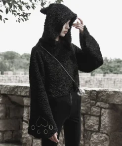 Ladies Punk Rave Cat Paw Pullover