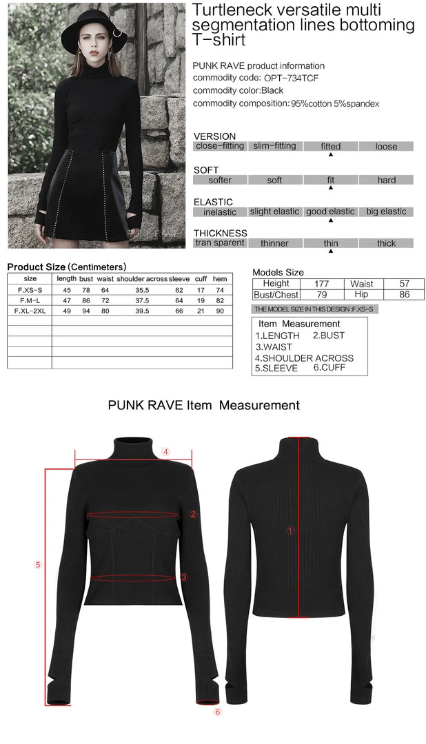 Punk Rave Ethelinda Turtleneck Top 9 Punk Rave Ethelinda Turtleneck Top
