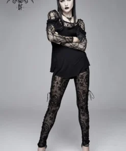 Devil Fashion Black On Black Velvet Embossed Baroque Leggings 17 Devil Fashion Black On Black Velvet Embossed Baroque Leggings