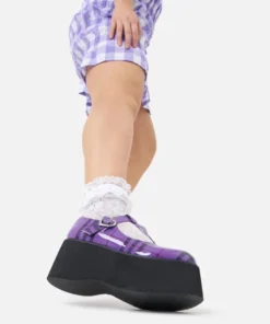 Koi Footwear Koi Moreno Plaid Platform Mary Janes