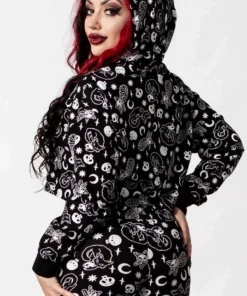 Killstar Purr Off Cropped Hoodie - Black 12 Killstar Purr Off Cropped Hoodie - Black
