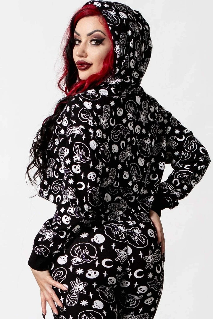 Killstar Purr Off Cropped Hoodie - Black 5 Killstar Purr Off Cropped Hoodie - Black