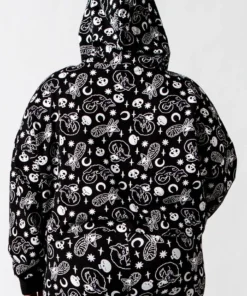 Killstar Purr Off Cropped Hoodie - Black 13 Killstar Purr Off Cropped Hoodie - Black