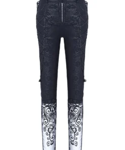Ladies Dark In Love Gothic Bijou Trousers